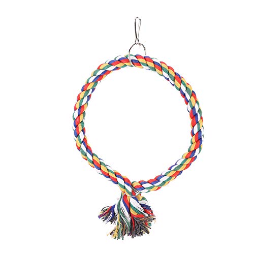 CFTGIW Rundkreis Klettern Ringe Buntes Baumwollseil Swing Pet Bird Barch Bucke Stehende Spielzeugseil Metall und Bissmaterial S Bird Perchbird Baumwollseil Swingbird Klettern von CFTGIW