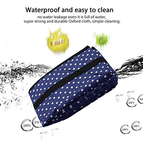 Cat Collapsible Müllkasten Haustierannadung Pan Outdoor Faltbar für Reisen Katzenstrauder -Kastenkastenkastenkarton (Dunkelblaue Punkte) von CFTGIW