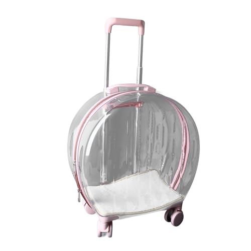Cat Trolley Hülle Transparent Atmungsaktive Arbeit, die Stille Bewegung Im Freien Rollende Haustierträger für Badearzt Besuche SE Hat Große Ventila Cat Trolley Caseoutdoor Rolling Pet Hat von CFTGIW