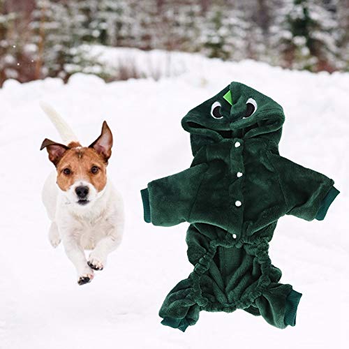 Fleece Winter Niedliche Dinosaurierhunde Kleidung Hoodies für SM Hunde Welpe Jacke Kleidung Outfit Warm bequem. Ca Hunde -Kleidungsstoffer (S) von CFTGIW