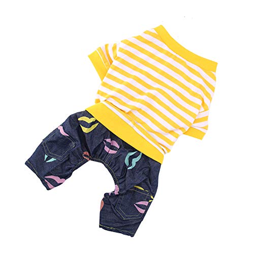 Hundepupfkatze Streifen Pyjamas Jumpsuit SM Haustier Baumwollkleidung Kostüm usw. Welpenhund C Pet Pyjamas Hund (S) von CFTGIW