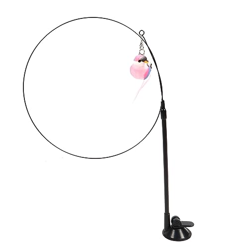 Katzenstab Federspielzeug Interaktive F Handspielzeug Für Handspielzeug mit Saugbecher Für Innenkatze Feder Feather Toycat Toycat -Zauberstab Federnspielzeug mit Saug Cupcat Zauberstab (PINK) von CFTGIW