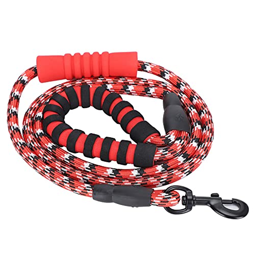 Reflektierendes Haustier Zieht Le -Seil für Mittelgroße Hunde Running Wandertraining -Black Pet Leinen Leinen Traktion Roperefaktor (Rot) von CFTGIW