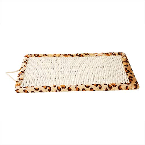 Sisal Hanging Cat Kitten Scratch Pad Catnip Kratzer Klauenscheibe Haustier Spielzeug Accessoire Blue Cat Cellated Board Pad Katze Kratzen mit Bequemer (Leopardenfarbe) von CFTGIW