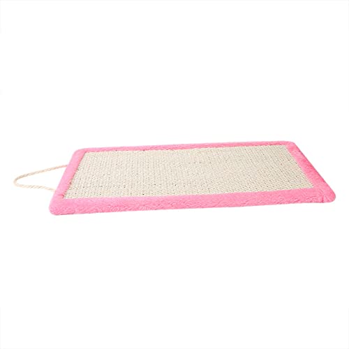 Sisal Hanging Cat Kitten Scratch Pad Catnip Kratzer Klauenscheibe Haustier Spielzeug Accessoire Blue Cat Cellated Board Pad Katze Kratzen mit Bequemer (PINK) von CFTGIW