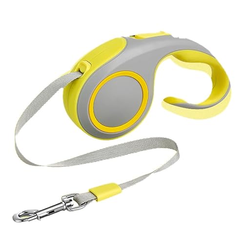 Versenkbares Haustier Lfluore One Knopfschloss Haustier Walking LE mit Ergonomisch (Gelb Weiss 3 Meter / 9,8 Fuß) von CFTGIW