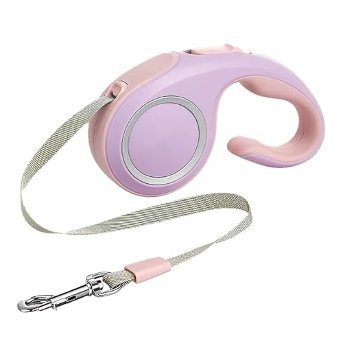 Versenkbares Haustier Lfluore One Knopfschloss Haustier Walking LE mit Ergonomisch (Rosa lila 3 Meter / 9,8 Fuß) von CFTGIW
