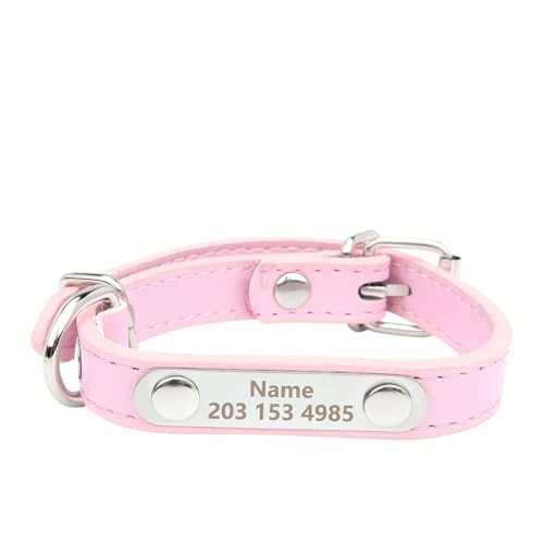 Graviertes Namensschild Hundehalsband for kleine, mittelgroße und große Hunde. Benutzerdefiniertes ID-Namensschild. Weiches Katzenhalsband aus PU-Leder. breites hundehalsband(7,1) von CFZSALK