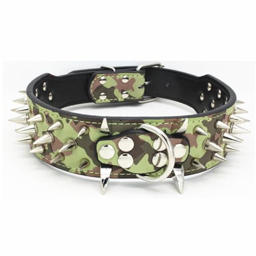 Hunde- und Katzenhalsband mit Spikes, Haustierhalskette for kleine und mittelgroße Hunde, Bulldoggen, verstellbares Anti-Biss-Halsband(3,L 5X66CM) von CFZSALK