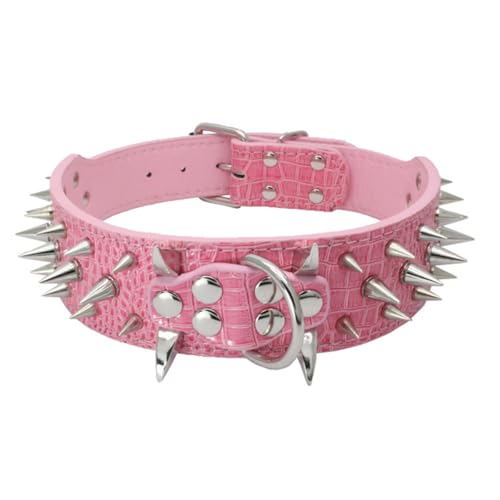 Hunde- und Katzenhalsband mit Spikes, Haustierhalskette for kleine und mittelgroße Hunde, Bulldoggen, verstellbares Anti-Biss-Halsband breites hundehalsband(PK,XS 5X51CM) von CFZSALK