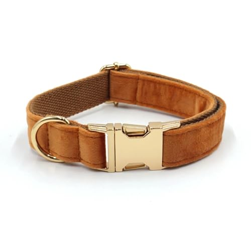 Personalisiertes Hundehalsband, Haustierhalskette, verstellbar, individuelle ID-Tag-Gravur, superweiches Hundezubehör mit Namen(Coffe Collar,3) von CFZSALK