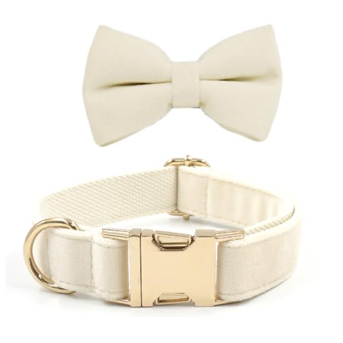 Personalisiertes Hundehalsband, Haustierhalskette, verstellbar, individuelle ID-Tag-Gravur, superweiches Hundezubehör mit Namen(Cr Collar Bow,2) von CFZSALK