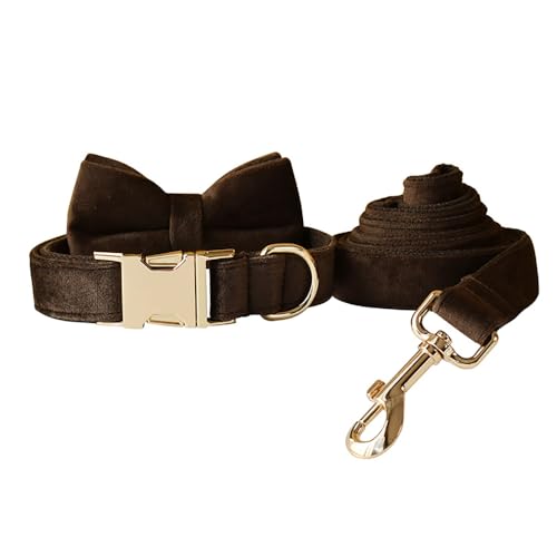 Personalisiertes Hundehalsband, Haustierhalskette, verstellbar, individuelle ID-Tag-Gravur, superweiches Hundezubehör mit Namen breites hundehalsband(Ch Collar Bow Leash,2) von CFZSALK