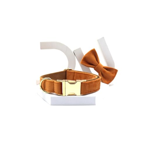 Personalisiertes Hundehalsband, Haustierhalskette, verstellbar, individuelle ID-Tag-Gravur, superweiches Hundezubehör mit Namen breites hundehalsband(Co Collar Bow,2) von CFZSALK