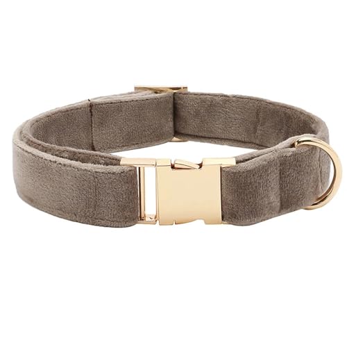 Personalisiertes Hundehalsband, Haustierhalskette, verstellbar, individuelle ID-Tag-Gravur, superweiches Hundezubehör mit Namen breites hundehalsband(Gray Collar,XS) von CFZSALK