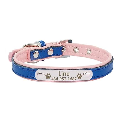 Personalized Tag Pet Dog Collar for Small Medium Large Dogs Custom ID Nameplate Soft Leather Puppy Cat Dog Collar breites hundehalsband(12,1) von CFZSALK