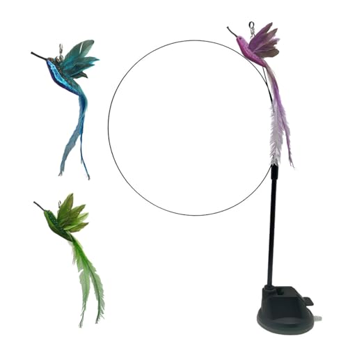 CGACCSD Federspielzeug für Hauskatzen,Katzenfederstab | Katzenspielzeug, Ringstab mit 3 Vögeln und Glöckchen, Saugnapf,Selbstunterhaltendes Katzenspielzeug-Set, interaktiver Teaser-Stick sorgt für CGACCSD Federspielzeug für Hauskatzen,Katzenfederstab | Katzenspielzeug, Ringstab mit 3 Vögeln und Glöckchen, Saugnapf,Selbstunterhaltendes Katzenspielzeug-Set, interaktiver Teaser-Stick sorgt für von CGACCSD