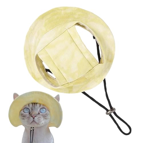 CGACCSD Kätzchen Hut,Verstellbarer Katzensommerhut Mit Öffnungen Für Ohren | Atmungsaktiver Schirm Sonnenschutz Für Kostüm Geburtstag Outdoor Park Garten CGACCSD Kätzchen Hut,Verstellbarer Katzensommerhut Mit Öffnungen Für Ohren | Atmungsaktiver Schirm Sonnenschutz Für Kostüm Geburtstag Outdoor Park Garten von CGACCSD