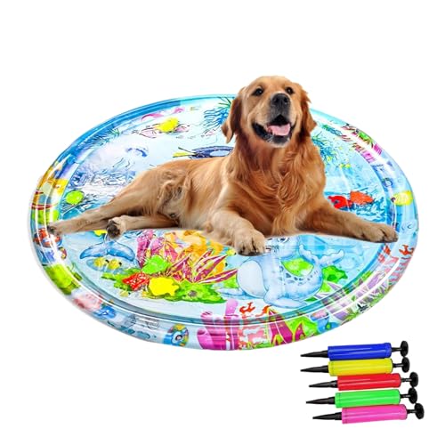 CGACCSD Katzen Wasserbett Spielmatte - Sensorik Wasser Spielmatte Für Haustiere - Angenehm Kühle, Interaktive Spielmatte Für Hunde & Katzen, Geeignet Für Innen- Außenbereich, Inkl. Bodenabdeckung CGACCSD Katzen Wasserbett Spielmatte - Sensorik Wasser Spielmatte Für Haustiere - Angenehm Kühle, Interaktive Spielmatte Für Hunde & Katzen, Geeignet Für Innen- Außenbereich, Inkl. Bodenabdeckung von CGACCSD