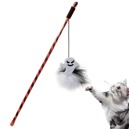CGACCSD Katzenangel - Halloween Katzentrainingsstab | Ergonomische Katzenangel mit Kürbisgeist gegen Langeweile, zur Jagdsimulation, für Training und Bewegung CGACCSD Katzenangel - Halloween Katzentrainingsstab | Ergonomische Katzenangel mit Kürbisgeist gegen Langeweile, zur Jagdsimulation, für Training und Bewegung von CGACCSD