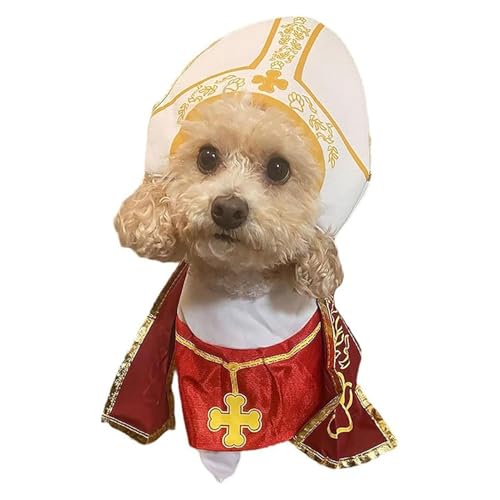 CGACCSD Katzenpapst-Kostüm - Kleinhunde Verkleidungszubehör Für Kostümfeste - Niedliche Katzen- Und Welpenkleidung Für Fotos, Feiertage, Events, Verkleidung & Auftritte CGACCSD Katzenpapst-Kostüm - Kleinhunde Verkleidungszubehör Für Kostümfeste - Niedliche Katzen- Und Welpenkleidung Für Fotos, Feiertage, Events, Verkleidung & Auftritte von CGACCSD