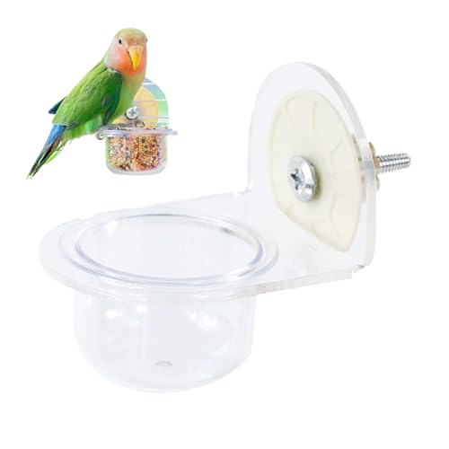 CGACCSD Vogelfutternapf - Abnehmbarer Futter Und Wasser Napf | Acryl Futter Spender Wassernapf Für Haustiere Kanarienvogel Finken von CGACCSD
