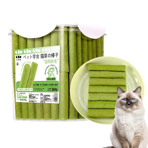 Katzengras Beißstab, Katzengrasstäbchen, Katzengras Beißstab Für Hauskatzen, Natürliches Gras Backenzahn Stangen Katzen Spielzeug, Katzengras-Beißstäbchen, CaDental-Pflege, Steigerung Des Appetits von CGACCSD