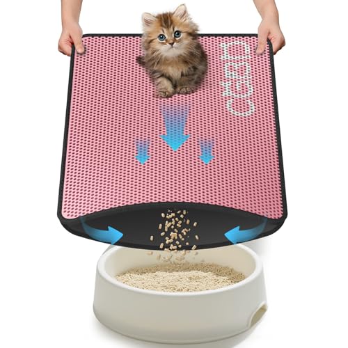 CGBD Katzentoilettenmatte, doppellagig, Waben-Design, Urin-dicht und rutschfest, leicht zu reinigen, wasserdicht, Katzenklo Matte, Kätzchenzubehör und wichtige Dinge, 76,2 x 61 cm, Rosa CGBD Katzentoilettenmatte, doppellagig, Waben-Design, Urin-dicht und rutschfest, leicht zu reinigen, wasserdicht, Katzenklo Matte, Kätzchenzubehör und wichtige Dinge, 76,2 x 61 cm, Rosa von CGBD