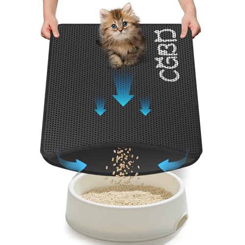 CGBD Katzentoilettenmatte, doppellagig, Waben-Design, urinfest und rutschfest, leicht zu reinigen, wasserdicht, Katzenklo und wichtige Dinge, 76,2 x 61 cm, Schwarz CGBD Katzentoilettenmatte, doppellagig, Waben-Design, urinfest und rutschfest, leicht zu reinigen, wasserdicht, Katzenklo und wichtige Dinge, 76,2 x 61 cm, Schwarz von CGBD