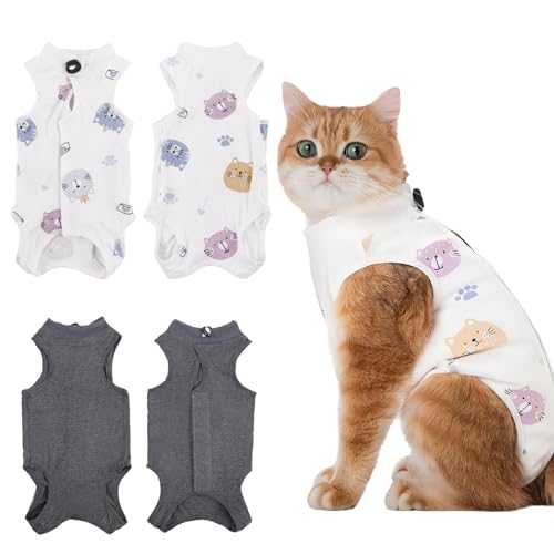 2 Stück Katze Chirurgie Erholungsanzug, Katzenbody Nach Op, Kastration Haustier-medizinisches chirurgisches Hemd Operationsgenesungsanzüge, Cat Onesie für Anti Lecken, Verstellbare Größen 2 Stück Katze Chirurgie Erholungsanzug, Katzenbody Nach Op, Kastration Haustier-medizinisches chirurgisches Hemd Operationsgenesungsanzüge, Cat Onesie für Anti Lecken, Verstellbare Größen von CGLRybO