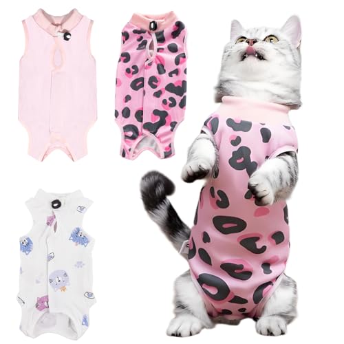 3 Stück Katze Chirurgie Erholungsanzug, Katzenbody Nach Op, Kastration Haustier-medizinisches chirurgisches Hemd Operationsgenesungsanzüge, Cat Onesie für Anti Lecken, Verstellbare Größen 3 Stück Katze Chirurgie Erholungsanzug, Katzenbody Nach Op, Kastration Haustier-medizinisches chirurgisches Hemd Operationsgenesungsanzüge, Cat Onesie für Anti Lecken, Verstellbare Größen von CGLRybO