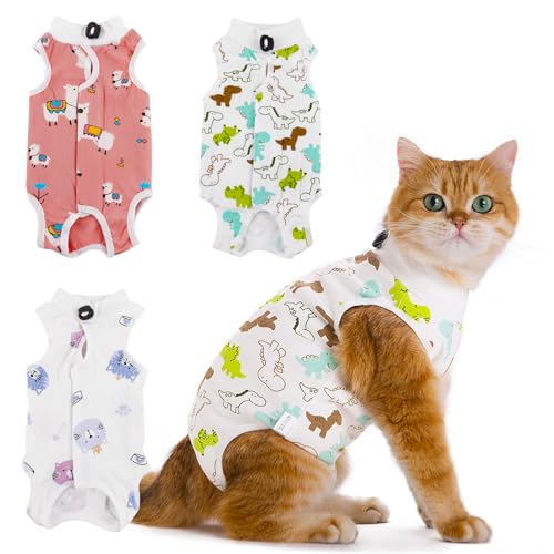 3 Stück Katze Chirurgie Erholungsanzug, Katzenbody Nach Op, Kastration Haustier-medizinisches chirurgisches Hemd Operationsgenesungsanzüge, Cat Onesie für Anti Lecken, Verstellbare Größen 3 Stück Katze Chirurgie Erholungsanzug, Katzenbody Nach Op, Kastration Haustier-medizinisches chirurgisches Hemd Operationsgenesungsanzüge, Cat Onesie für Anti Lecken, Verstellbare Größen von CGLRybO