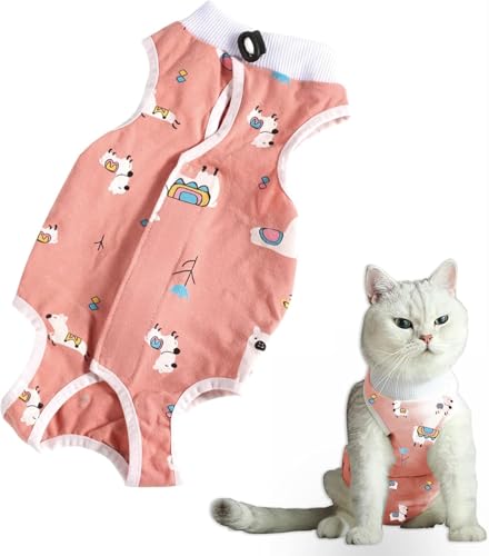 Katze Chirurgie Erholungsanzug, Katzenbody Nach Op, Kastration Haustier-medizinisches chirurgisches Hemd Operationsgenesungsanzüge, Cat Onesie für Anti Lecken, Verstellbare Größen, Leicht zu tragen von CGLRybO