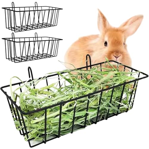 CGTQROVR 2pcs Kaninchen Heuheuersautomet Metall Heuheugefeuere mit Haken Lebensmittelversorgungen Aufbewahrung für Frettchen -Hasen Meerschweinchen von CGTQROVR