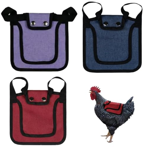 CGTQROVR 3pcs Chicken Sattel für Hühner, 7, 5 Zoll Oxford -Stoffkleidung mit dehnbarem Riemen, geeignet für große, mittelgroße und kleine Geflügel von CGTQROVR