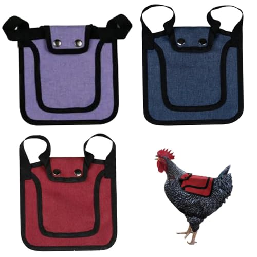 CGTQROVR 3pcs Hühner Sattel für Hühner Oxford -Stoff -Huhn -Kleidung mit dehnbarem Riemen geeignet für große mittelgroße und kleine Geflügelpersonenwerkzeuge von CGTQROVR