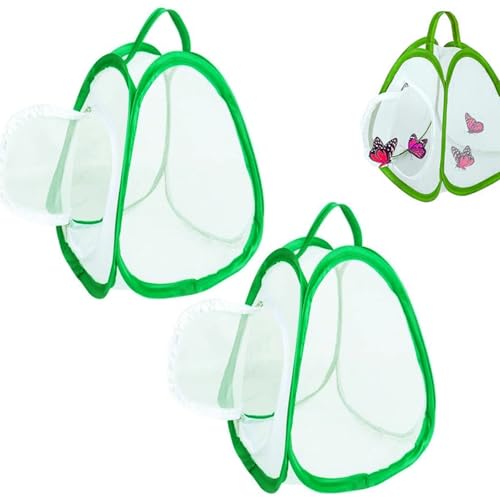 Schmetterlingsnetz Cage 2pcs Mesh Butterfly Habitat House mit Griff und Reißverschluss zum Transport von Anheben Schmetterlingsnetz Cage 2pcs Mesh Butterfly Habitat House mit Griff und Reißverschluss zum Transport von Anheben von CGTQROVR