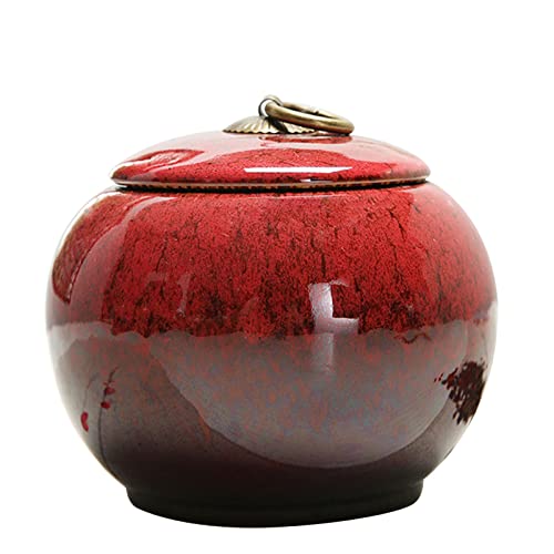 CHAKEUZND Mini-Haustierurnen, Keramik-Urne for menschliche und tierische Asche, 4 Stück, Mehrfarbig(Red) von CHAKEUZND