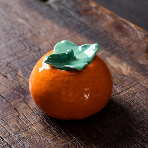 CHAKEUZND Mini-Haustierurnen, Keramik-Urnen for die Einäscherung, Erinnerungsstücke, Obst und Gemüse, Mehrfarbig, 4 Stück(Orange) von CHAKEUZND