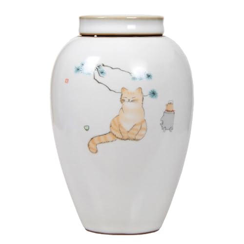 CHAKEUZND Mini-Haustierurnen, Keramikurne for Katzen- und Menschenasche, Mehrfarbig(A) von CHAKEUZND