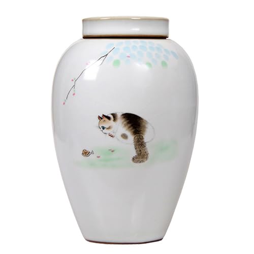 CHAKEUZND Mini-Haustierurnen, Keramikurne for Katzen- und Menschenasche, Mehrfarbig(D) von CHAKEUZND