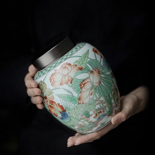 CHAKEUZND Mini-Haustierurnen, Keramikurne for menschliche Asche, Gedenk-Andenken mit Blumenmuster, mehrere Größen(Big) von CHAKEUZND