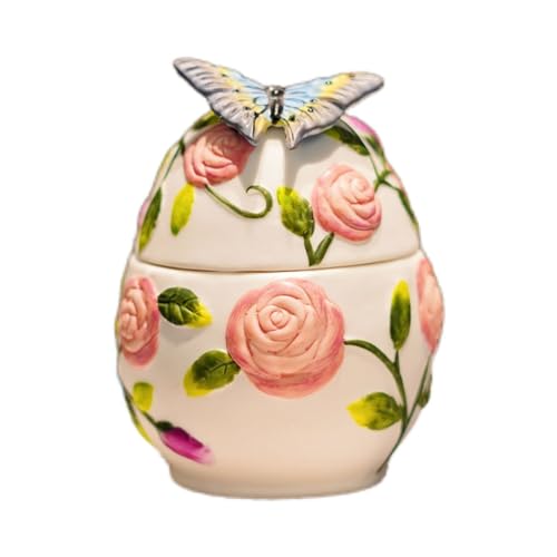 CHAKEUZND Mini-Haustierurnen, Kleine Keramik-Gedenkurne, handbemalt, Schmetterlingsblumen, Andenken an die Asche eines Menschen oder Haustiers CHAKEUZND Mini-Haustierurnen, Kleine Keramik-Gedenkurne, handbemalt, Schmetterlingsblumen, Andenken an die Asche eines Menschen oder Haustiers von CHAKEUZND