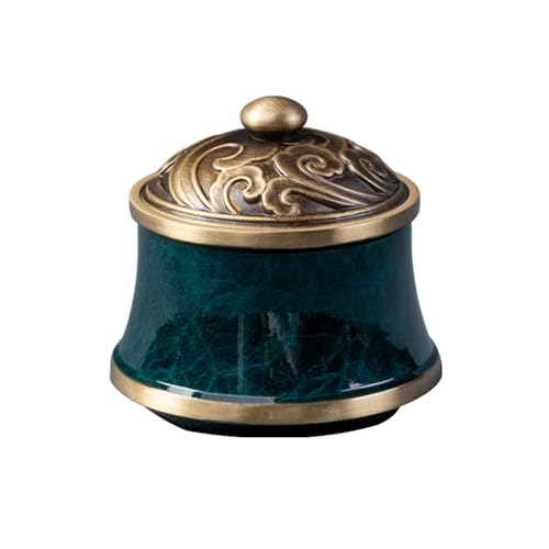 CHAKEUZND Mini-Haustierurnen, Messing-Andenkenurnen for menschliche Asche, Mehrfarbig(Green) von CHAKEUZND