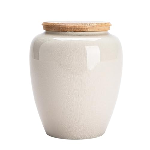 CHAKEUZND Mini-Haustierurnen, Mittelgroße Urne for menschliche Asche, weiße Eisriss-Keramik, 14,7 x 11, cm CHAKEUZND Mini-Haustierurnen, Mittelgroße Urne for menschliche Asche, weiße Eisriss-Keramik, 14,7 x 11, cm von CHAKEUZND