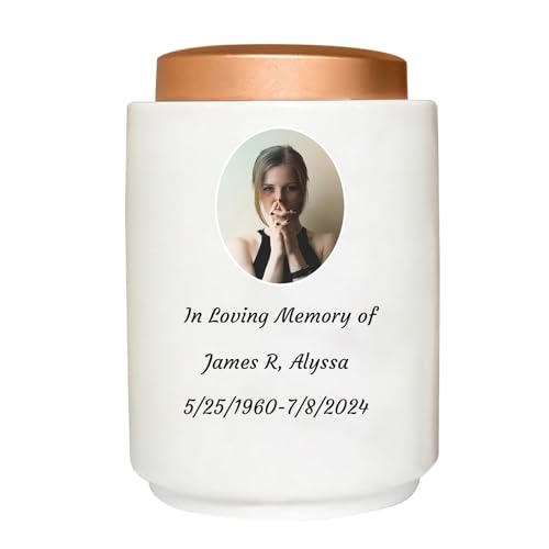 Mini-Haustierurnen, Ceramic Keepsake Urn for Human Ashes with Custom Photo White 3x4.3 Inches Mini-Haustierurnen, Ceramic Keepsake Urn for Human Ashes with Custom Photo White 3x4.3 Inches von CHAKEUZND