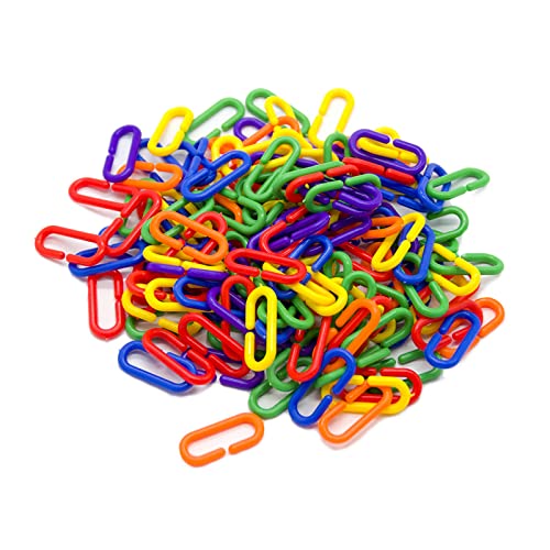 ＣＨＡＭＥＥＮ 100 Stück Kunststoff C Clip Haken Vogel Spielzeug Gleiter Lebensmittel Kunststoff C Clip Haken Kette Ring Vogel Zubehör von ＣＨＡＭＥＥＮ