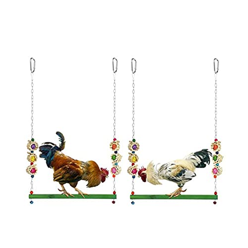 ＣＨＡＭＥＥＮ 2 Stück Huhn Swing Vogel Spielzeug Natürliches Holz gemacht Papagei Spielzeug kauen Spielzeug von ＣＨＡＭＥＥＮ