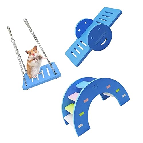 ＣＨＡＭＥＥＮ 3 Stück niedliches Hamsterspielzeug Hamsterzubehör Regenbogenbrücke und Wipptierschaukel Spielzeug von ＣＨＡＭＥＥＮ