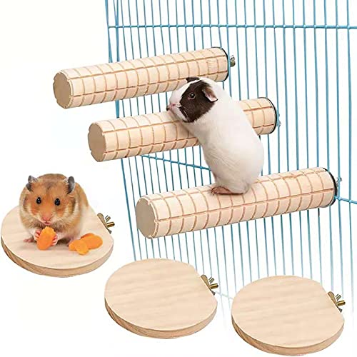 ＣＨＡＭＥＥＮ 4 Stück Hamster Plattform Springen Plattform Hamster Habitat Spielzeug Haustier Schritte Naturholz Käfig Zubehör von ＣＨＡＭＥＥＮ